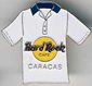 Caracas - white T-shirt w/blue collar