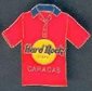 Caracas - Red T-Shirt with Blue Collar