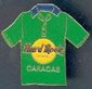 Caracas - Green T-Shirt with Blue Collar
