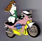 Macau - Pink and Yellow Motorcycle Girl Copper Hai