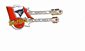 White Double-Neck Guitar w/ Flag and BlueJay